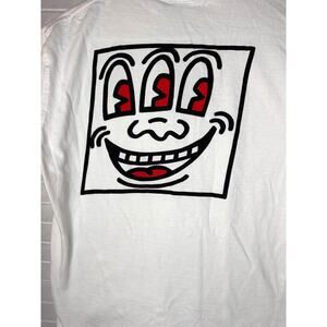 Keith Haring RM60 White Red Pocket Tee Shirt Men’s Medium 100% Cotton